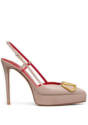 Valentino Garavani 120mm VLogo Signature slingback pumps - Neutrals