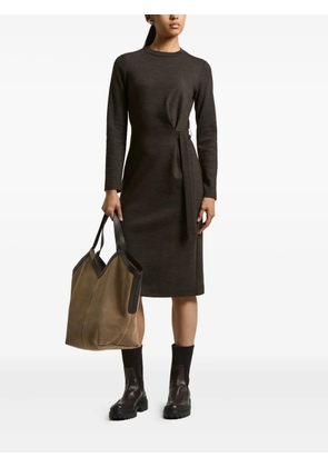 Peserico tie-detail knit midi dress - Brown