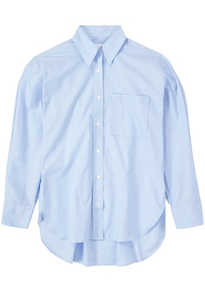 Closed long-sleeve cotton shirt - Blue