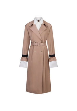 LIU JO belted double-breasted trench coat - Brown