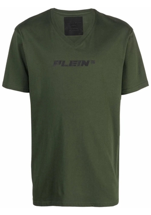 Philipp Plein V-neck logo print T-shirt - Green