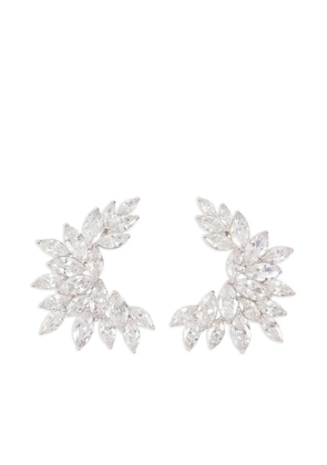 Self-Portrait Crystal Cuff Earrings - Silver