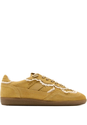 ALOHAS lace-trimmed suede sneakers - Yellow