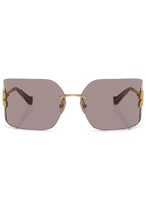 Miu Miu Eyewear logo oversize-frameless sunglasses - Gold