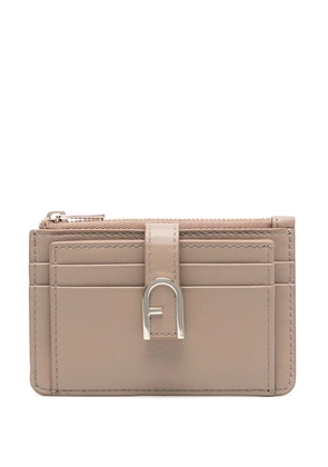 Furla logo-plaque leather wallet - Neutrals