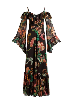 ETRO all-over floral print dress - Black