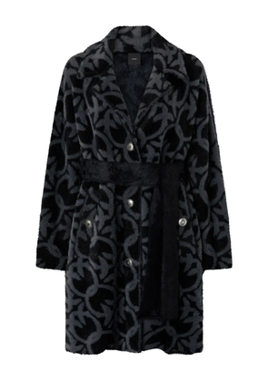 PINKO pattern belted coat - Black