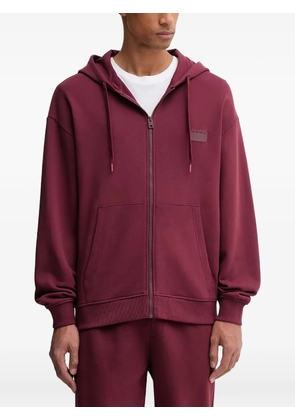 HUGO zip-up hooded hoodie - Red