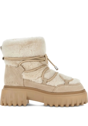 Hogan shearling-trim boots - Neutrals
