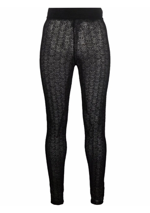 Philipp Plein Tulle Monogram leggings - Black