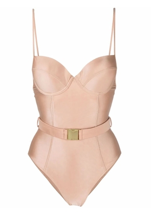 Noire Swimwear buckle-fastened swimsuit - Neutrals