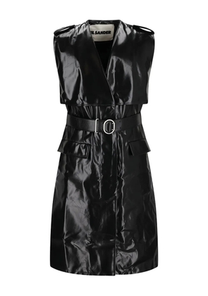 Jil Sander sleeveless belted coat - Black