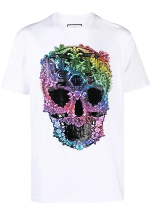Philipp Plein rhinestone-embellished skull-print T-shirt - White