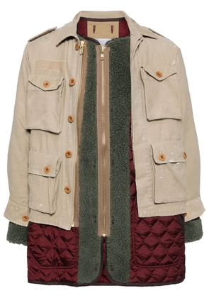 Kolor patchwork jacket - Neutrals