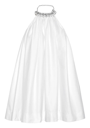 Philipp Plein crystal-embellishment cotton mini dress - White