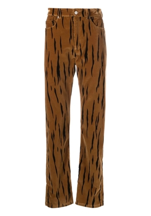 Bally tiger-print velvet trousers - Brown