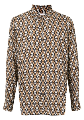 Ports V geometric print long-sleeve shirt - Multicolour