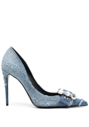 Dolce & Gabbana crystal-embellished denim pumps - Blue