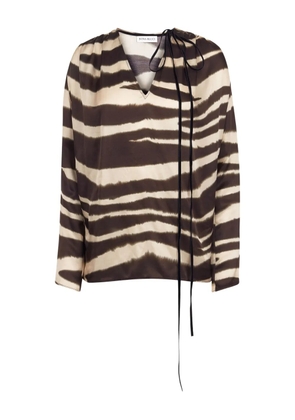 Nina Ricci zebra-print V-neck top - Neutrals