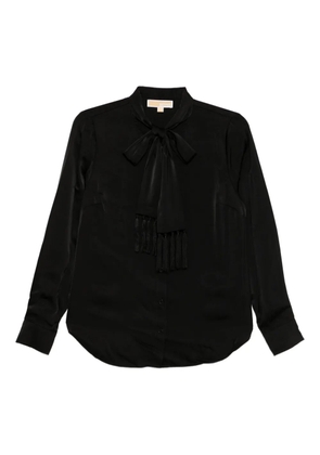 Michael Kors satin fringed blouse - Black