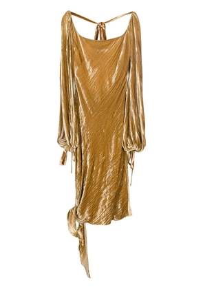 Petar Petrov tied bell-sleeves dress - Brown