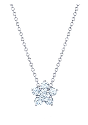 KWIAT 18kt white gold diamond floral cluster pendant - Silver