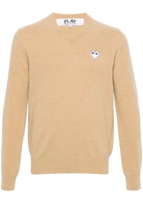 Comme Des Garçons Play heart-patch wool jumper - Neutrals