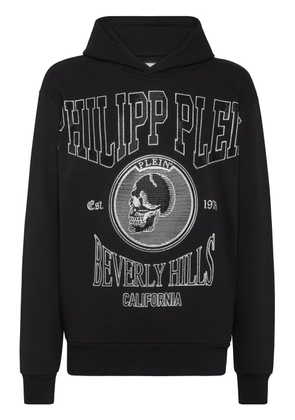 Philipp Plein crystal-embellished jersey hoodie - Black