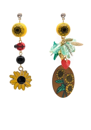 Amir Slama sunflower-motif drop earrings - Multicolour