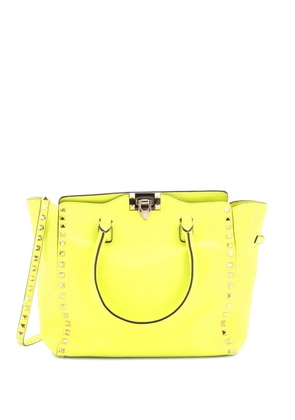 Valentino Garavani Pre-Owned Rockstud Rigid Leather Medium tote bag - Yellow