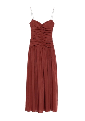 Matteau gathered drop waist maxi dress - Brown