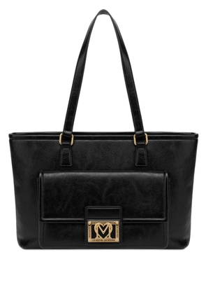 Love Moschino logo-plaque tote bag - Black