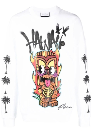 Philipp Plein LS Hawaii printed sweatshirt - White