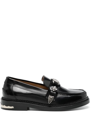 Toga Pulla round-toe leather loafers - Black
