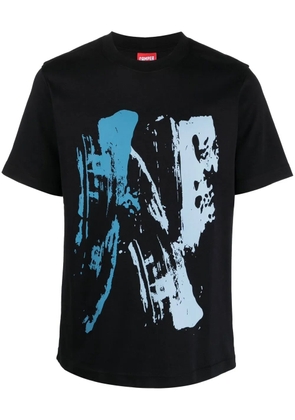 Camper paint-print short-sleeve T-shirt - Black