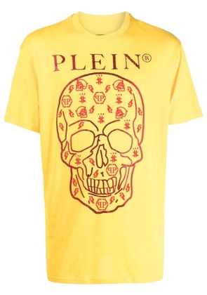Philipp Plein skull-print detail T-shirt - Yellow