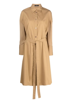JOSEPH tied-waist cotton shirtdress - Brown