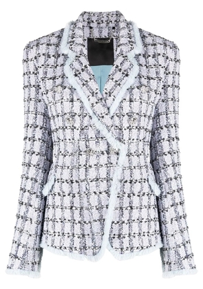 Philipp Plein tweed button-up blazer - Blue