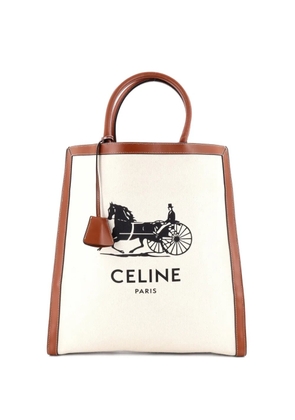 Celine Pre-Owned Sulky Vertical Cabas Canvas with Leather Large tote bag - Neutrals