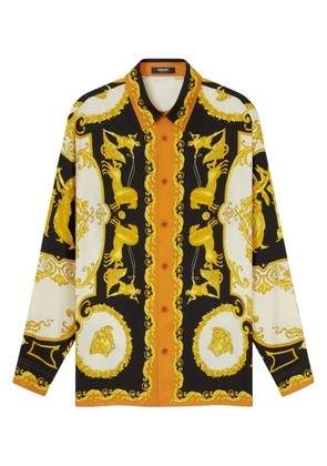 Versace baroque-patterned silk shirt - Black