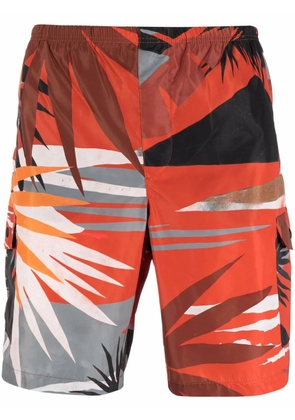Palm Angels Hawaii-print swim shorts - Red