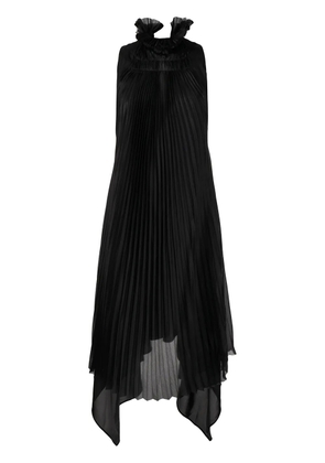 Shanshan Ruan pleated silk dress - Black