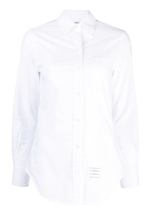 Thom Browne logo-appliqué cotton shirt - White