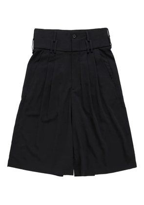 Namacheko pleated double-waistband shorts - Black
