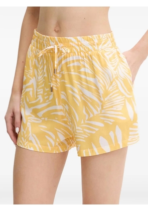 Melissa Odabash Annie leaf-print drawstring shorts - Yellow