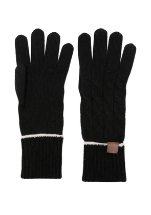 Eleventy cable-knit cashmere gloves - Black