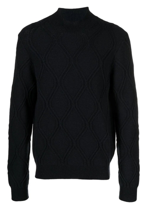 Corneliani cable-knit turtleneck jumper - Blue