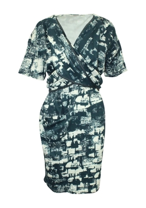 Celine Pre-Owned abstract-print wrap mini dress - Green