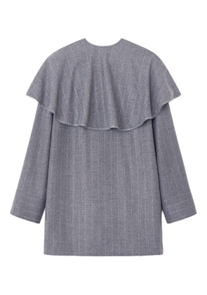 GANNI pinstripe ruffled dress - Grey