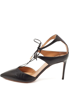 Aquazzura pre-owned leather lace-up pumps - Black